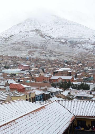 La nieve cayó en once municipios potosinos
