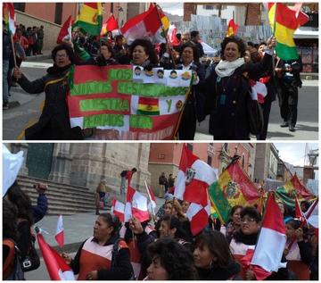 La marcha de educadoras recorrió el centro de la ciudad.