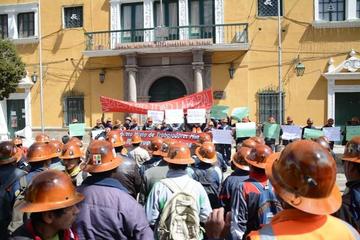 Los mineros marcharon ayer por las calles de la Villa Imperial.