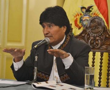 El presidente Morales en conferencia de prensa en Palacio de Gobierno.