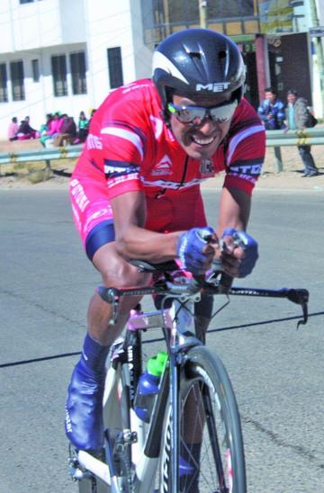 El ciclista Oscar Soliz.