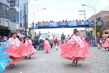 Los bailarines derrocharon alegría a lo largo de la ruta del convite de este sábado. Foto: El Potosí