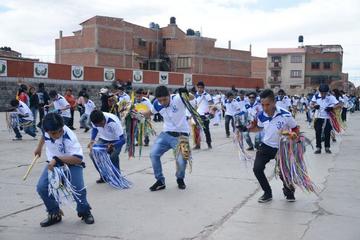 Los bailarines derrocharon alegría a lo largo de la ruta del convite de este sábado. Foto: El Potosí