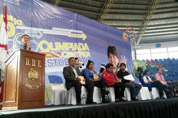 La Quinta Olimpiada Científica Plurinacional fue inaugurada esta tarde en Sucre. Foto: Dayana Martínez