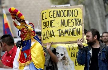 La marcha de protesta de los inmigrantes por la calles de Barcelona. Foto: Internet