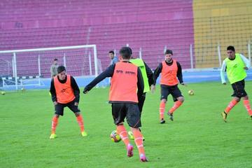 El primer plantel en una de sus prácticas.
