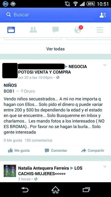 Venta de niños en las redes sociales inquieta