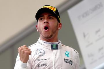 La celebración de Hamilton. Foto: EFE