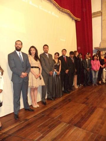 El grupo de actores del cortometraje.
