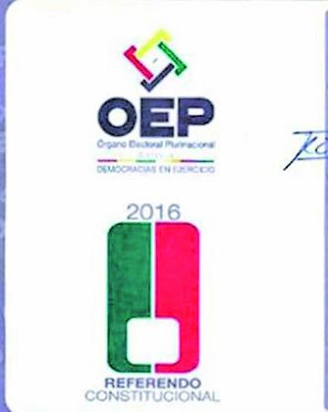 La papeleta que será empleada en el referéndum del 21 de febrero.