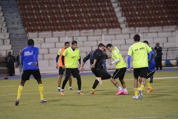 El primer plantel en uno de sus entrenamientos.