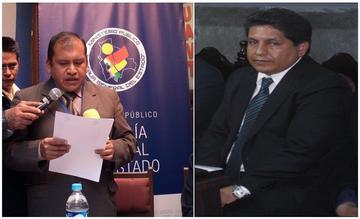 A la izquierda, el fiscal departamental de Potosí, Fidel Castro. A la derecha, el magistrado del TCP, Ruddy Flores.