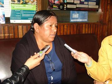 La exministra de Desarrollo Rural y Tierras, Nemesia Achacollo.