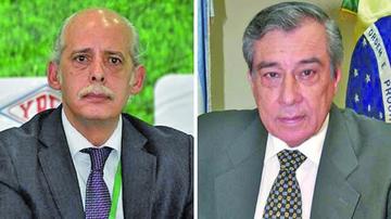 Los dirigentes de la Conmebol Carlos Chávez y Romer Osuna.