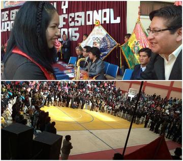 El acto de graduación en la escuela de profesores Eduardo Avaroa.
