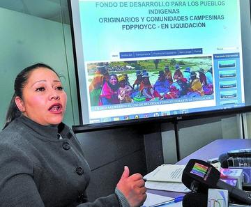 La titular de la entidad indígena en liquidación, Lariza Fuentes.