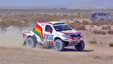 La camioneta del piloto Marco Bulacia.