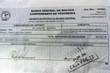 Damián Condori devuelve Bs 642 mil al TGN por caso Fondo