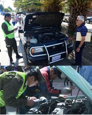 Deben llevar su vehículo hasta uno de los puntos de inspección.