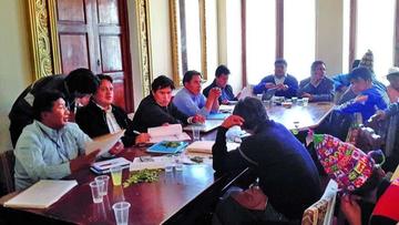 La reunión con los alcaldes se desarrolló en ambiantes del Gobierno Autónomo del Departamento de Potosí.