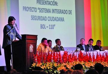 El presidente Evo Morales inauguró ayer la VI Cumbre Nacional de Seguridad Ciudadana en La Paz.