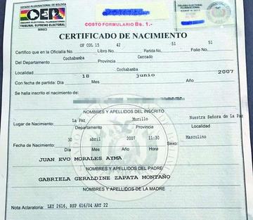 El documento cuestionado.