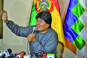 El presidente Evo Morales en conferencia de prensa.