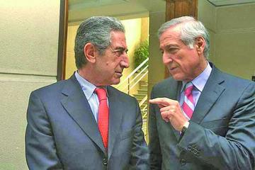 El senador Jorge Tarud y el canciller Heraldo Muñoz.