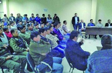 La audiencia de apelación de los ocho dirigentes en la ciudad de Sucre.
