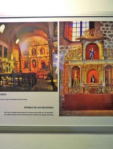 La muestra tiene información de los retablos.