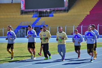 Los jugadores de la escuadra potosina en el cierre de sus prácticas.