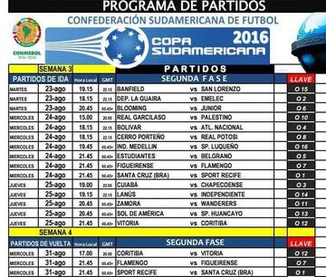 La programación de partidos