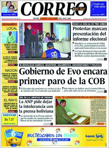 Correo del Sur denuncia un veto publicitario de alcaldía de Sucre