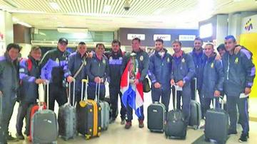 El plantel potosino a su llegada a tierras paraguayas.