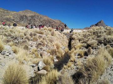 Así desaguaron una de las lagunas.