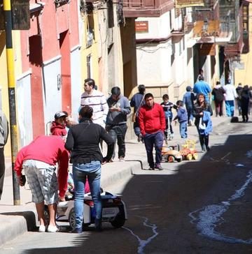 Las calles del casco viejo se vieron llenas de gente.