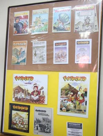 El cuadro con las tapas de las primeras revistas.