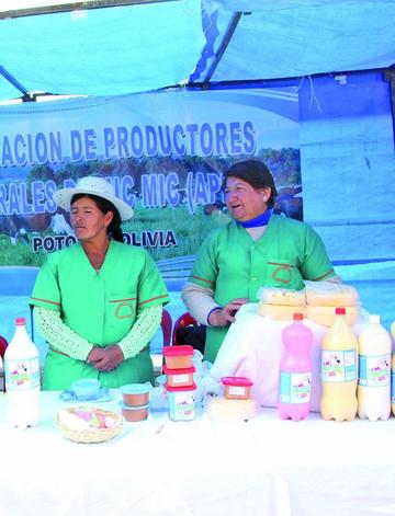 Los productos lacteos de la feria.