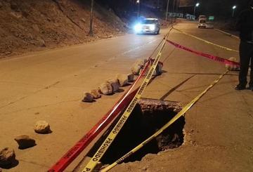 El sector esta precintado para evitar accidentes.