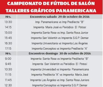 Campeonato de Fútbol de Salón Talleres Gráficos Panamericana