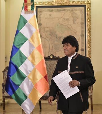 El presidente Evo Morales en conferencia de prensa.