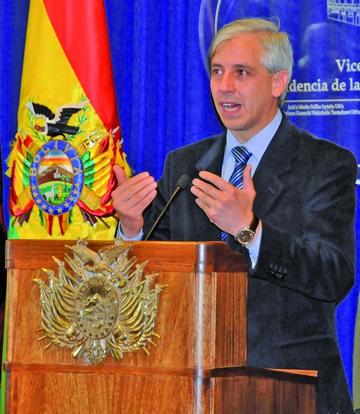 El vicepresidente, Álvaro García Linera.