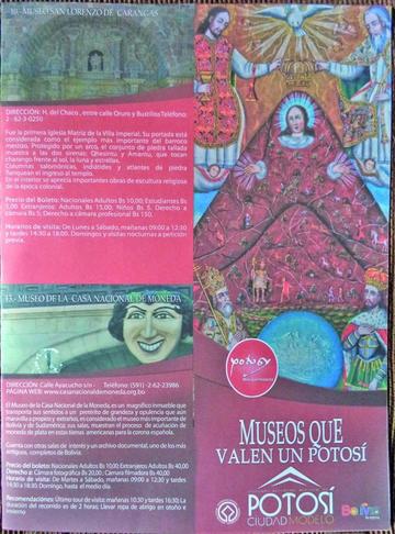 Sale información turística de museos de Potosí en folletos