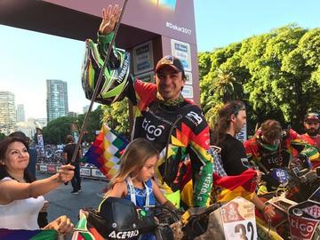 El corredor nacional en su ingreso a la rampla en Argentina.