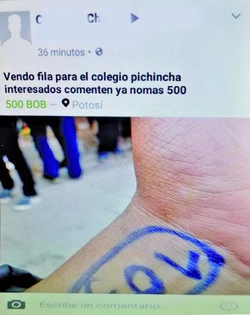 Mensajes por la red social Facebook ofrecían venta de puestos.