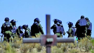 Los policías en la zona de Panduro, donde murió el viceministro.