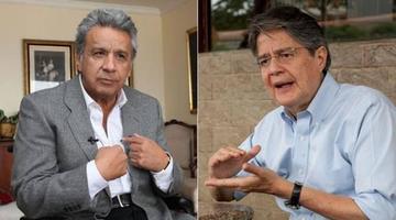 El oficialista de izquierda, Lenín Moreno, y el opositor de derecha, Guillermo Lasso.