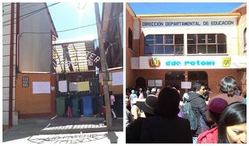 Padres de familia cerraron las puertas de la escuela y se movilizaron en la Dirección Distrital de Educación.