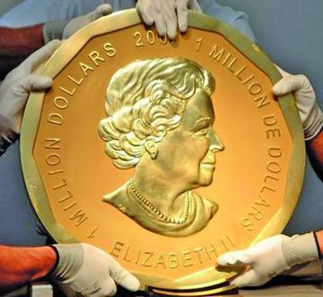 Roban la moneda de oro más grande