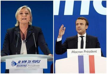 Marine Le Pen es la candidata ultraderechista.  Emmanuel Macron representa a la corriente socioliberal francesa.